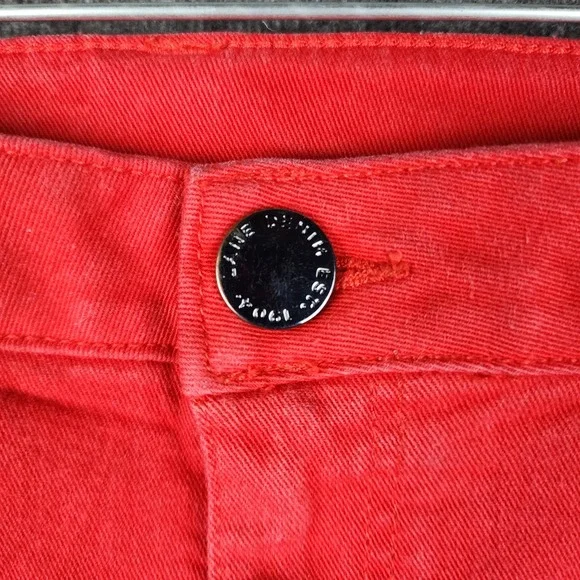 Lane Bryant Capri Pants Women Size 26 Red Stretch Denim Cropped 576425 - Picture 6 of 8